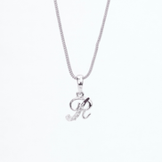 Opal Touch - Alphabet R Rhodium Locket with Chain (18
