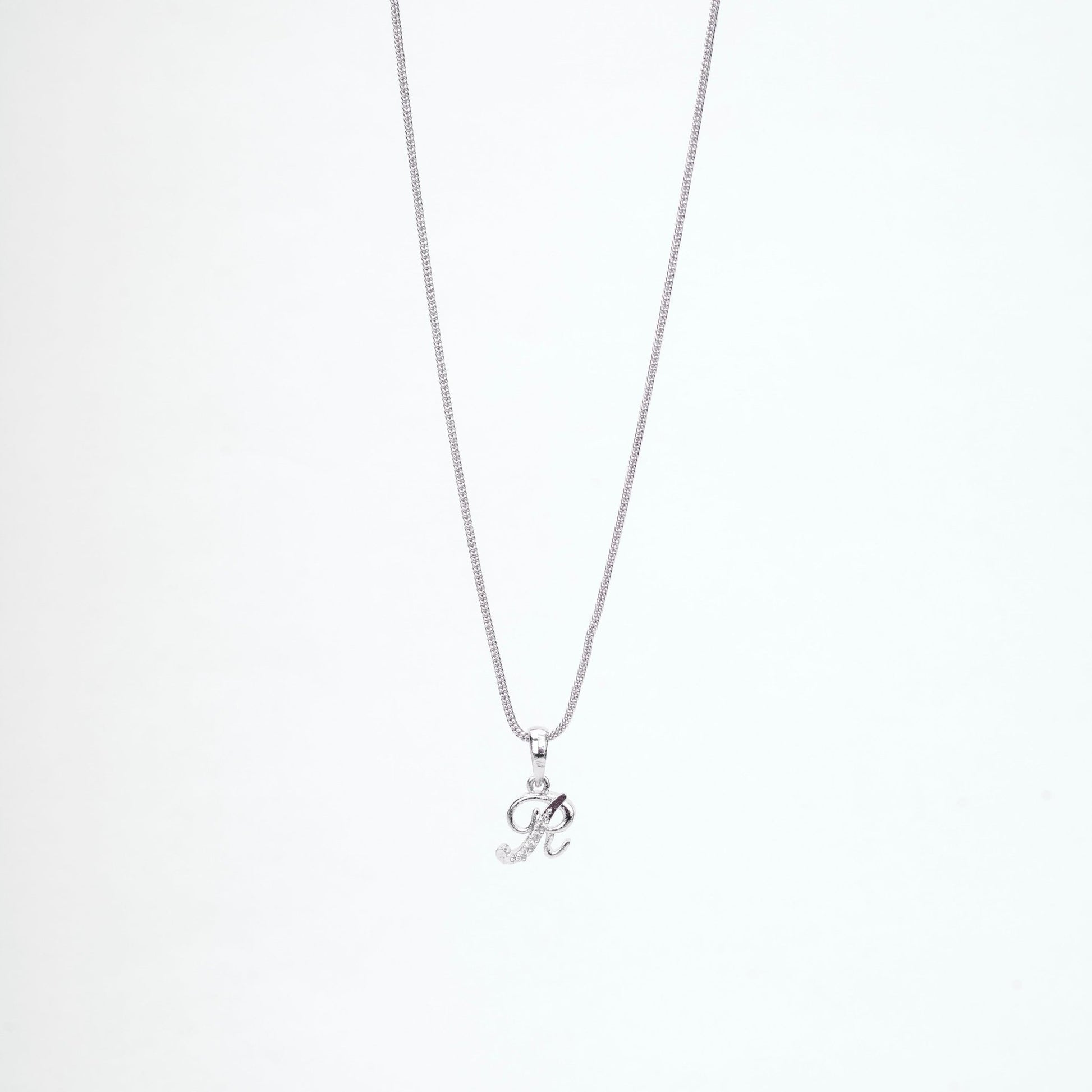 Opal Touch - Alphabet R Rhodium Locket with Chain (18") - Locket Set