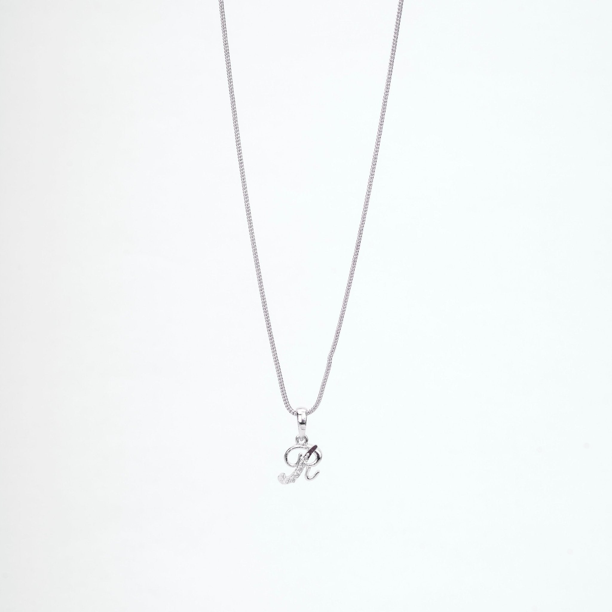 Opal Touch - Alphabet R Rhodium Locket with Chain (18