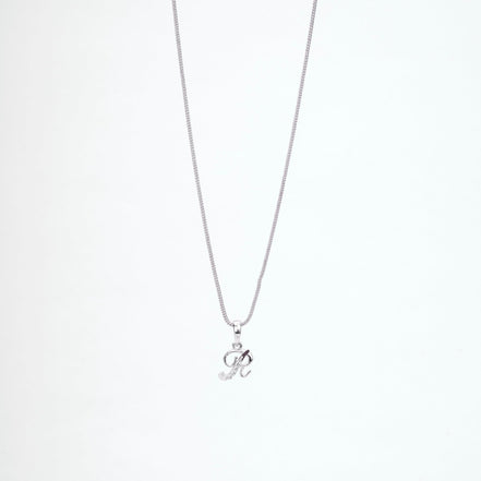 Opal Touch - Alphabet R Rhodium Locket with Chain (18") - Locket Set