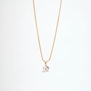 Opal Touch - Alphabet R Two Tone Locket with Chain (18