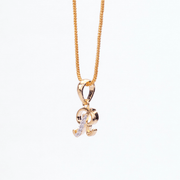 Opal Touch - Alphabet R Two Tone Locket with Chain (18") - Locket Set