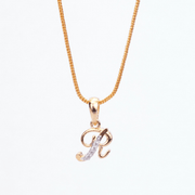 Opal Touch - Alphabet R Two Tone Locket with Chain (18") - Locket Set