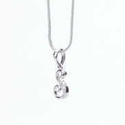 Opal Touch - Alphabet S Rhodium Locket with Chain (18