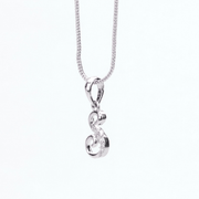 Opal Touch - Alphabet S Rhodium Locket with Chain (18") - Locket Set