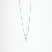 Opal Touch - Alphabet S Rhodium Locket with Chain (18