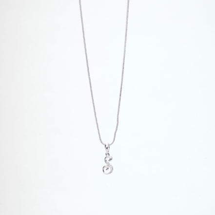 Opal Touch - Alphabet S Rhodium Locket with Chain (18") - Locket Set