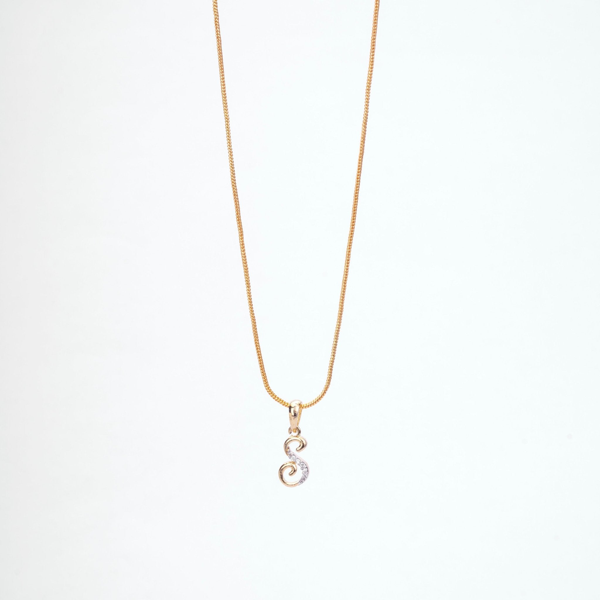 Opal Touch - Alphabet S Two Tone Locket with Chain (18
