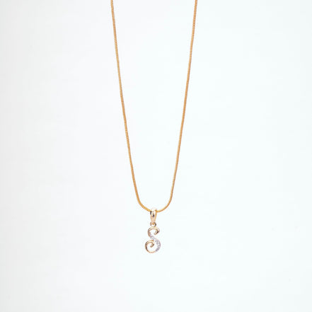 Opal Touch - Alphabet S Two Tone Locket with Chain (18") - Locket Set