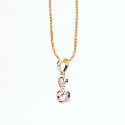 Opal Touch - Alphabet S Two Tone Locket with Chain (18") - Locket Set