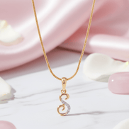 Alphabet S Two Tone Locket with Chain (18