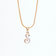 Opal Touch - Alphabet S Two Tone Locket with Chain (18