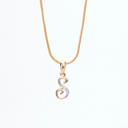 Opal Touch - Alphabet S Two Tone Locket with Chain (18") - Locket Set