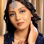 American Diamond Bridal Crescent Maang Tikka - Opal Touch