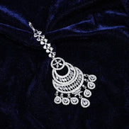 American Diamond Bridal Crescent Maang Tikka - Opal Touch