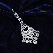 American Diamond Bridal Crescent Maang Tikka - Opal Touch