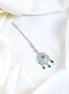 American Diamond CZ Studded Rhodium Plated Maang Tikka - Opal Touch