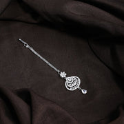 American Diamond CZ Studded Rhodium Plated Maang Tikka - Opal Touch