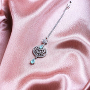 American Diamond CZ Studded Rhodium Plated Maang Tikka - Opal Touch