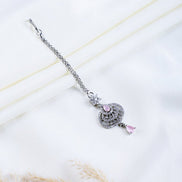 American Diamond CZ Studded Rhodium Plated Maang Tikka - Opal Touch