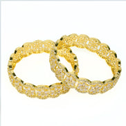 American Diamond Flower Bangles (Pack of 2) - Opal Touch