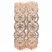 American Diamond Flower Bangles (Pack of 2) - Opal Touch