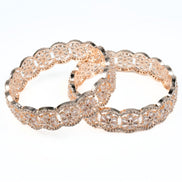 American Diamond Flower Bangles (Pack of 2) - Opal Touch