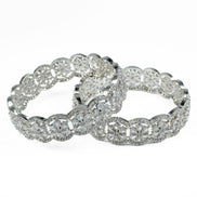 American Diamond Flower Bangles (Pack of 2) - Opal Touch