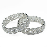 American Diamond Flower Bangles (Pack of 2) - Opal Touch