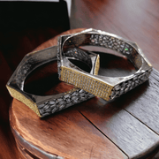Opal Touch - American Diamond Gold Kada Bangles (Pack of 2) - Bangles