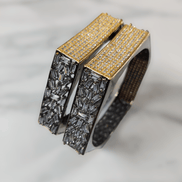 Opal Touch - American Diamond Gold Kada Bangles (Pack of 2) - Bangles