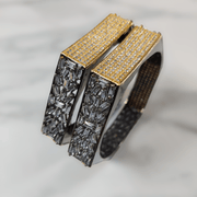 Opal Touch - American Diamond Gold Kada Bangles (Pack of 2) - Bangles