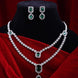 American Diamond Layered Necklace Set with Earrings - Opal Touch