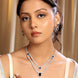 American Diamond Layered Necklace Set with Earrings - Opal Touch