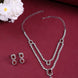 American Diamond Layered Necklace Set with Earrings - Opal Touch