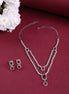 American Diamond Layered Necklace Set with Earrings - Opal Touch