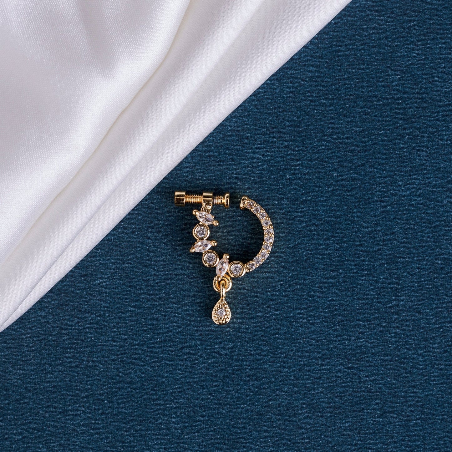 Nose Pin - American Diamond Markish Nose Screw - Opal Touch