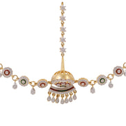 Opal Touch - American Diamond Minakari Borla (Matha Patti) - Matha Patti