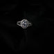 American Diamond Oval Halo Solitaire Statement Rhodium Plated Ring - Opal Touch