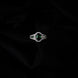 American Diamond Oval Halo Solitaire Statement Rhodium Plated Ring - Opal Touch