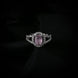 American Diamond Oval Halo Solitaire Statement Rhodium Plated Ring - Opal Touch