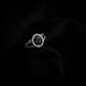 American Diamond Oval Halo Solitaire Statement Rhodium Plated Ring - Opal Touch