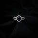American Diamond Oval Halo Solitaire Statement Rhodium Plated Ring - Opal Touch
