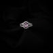 American Diamond Oval Halo Solitaire Statement Rhodium Plated Ring - Opal Touch