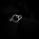 American Diamond Oval Halo Solitaire Statement Rhodium Plated Ring - Opal Touch