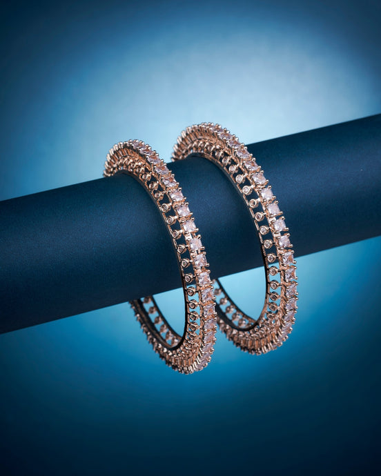 Opal Touch - American Diamond Pacheli Rose Gold Bangles (Pack of 2) - Bangles