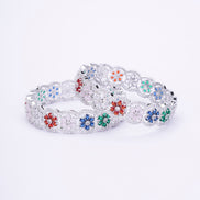 Opal Touch - American Diamond Rhodium Bangles - Bangles