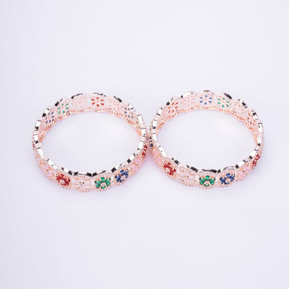 Bangles - American Diamond Rose Gold Bangles - Opal Touch