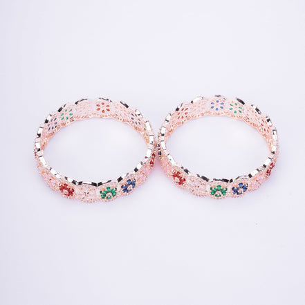Bangles - American Diamond Rose Gold Bangles - Opal Touch