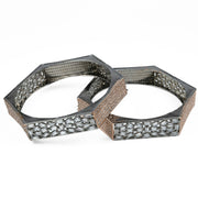 American Diamond Rose Gold Kada Bangles Set for Women – (Pack of 2) - Opal Touch